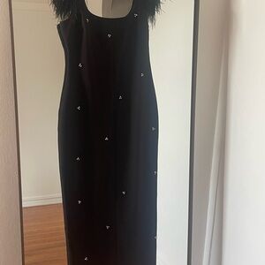 Likely Black Embellished Midi Dress